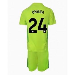 Manchester United Andre Onana #24 Keeper Uit tenue Kids 2024-25 Korte Mouw (+ Korte broeken)